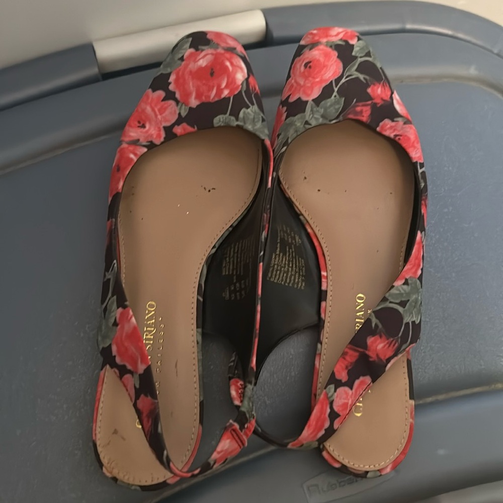 Christian Siriano for Payless black and pink slipk slip on shoes